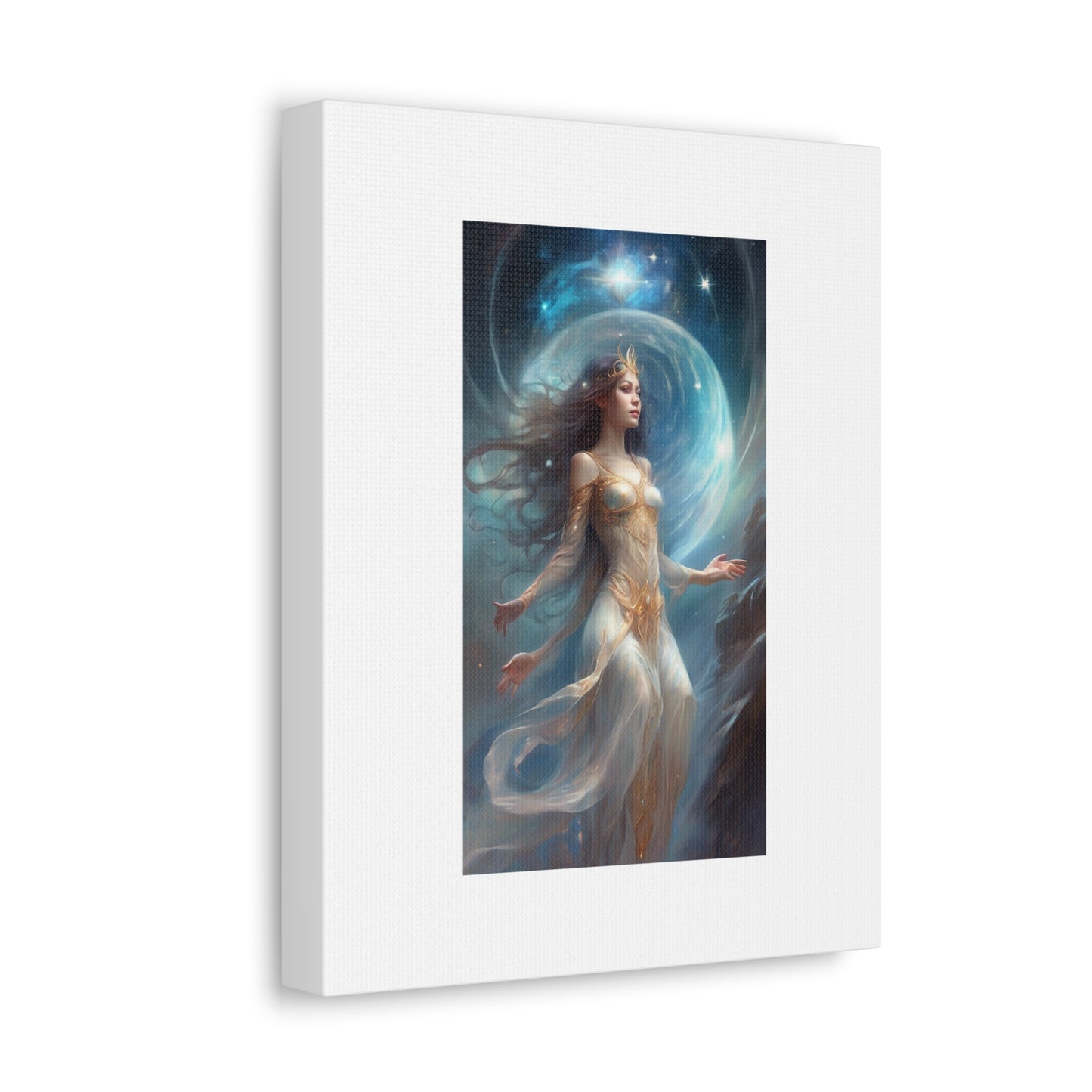 Lunar Celestial Queen Fantasy Portrait Canvas