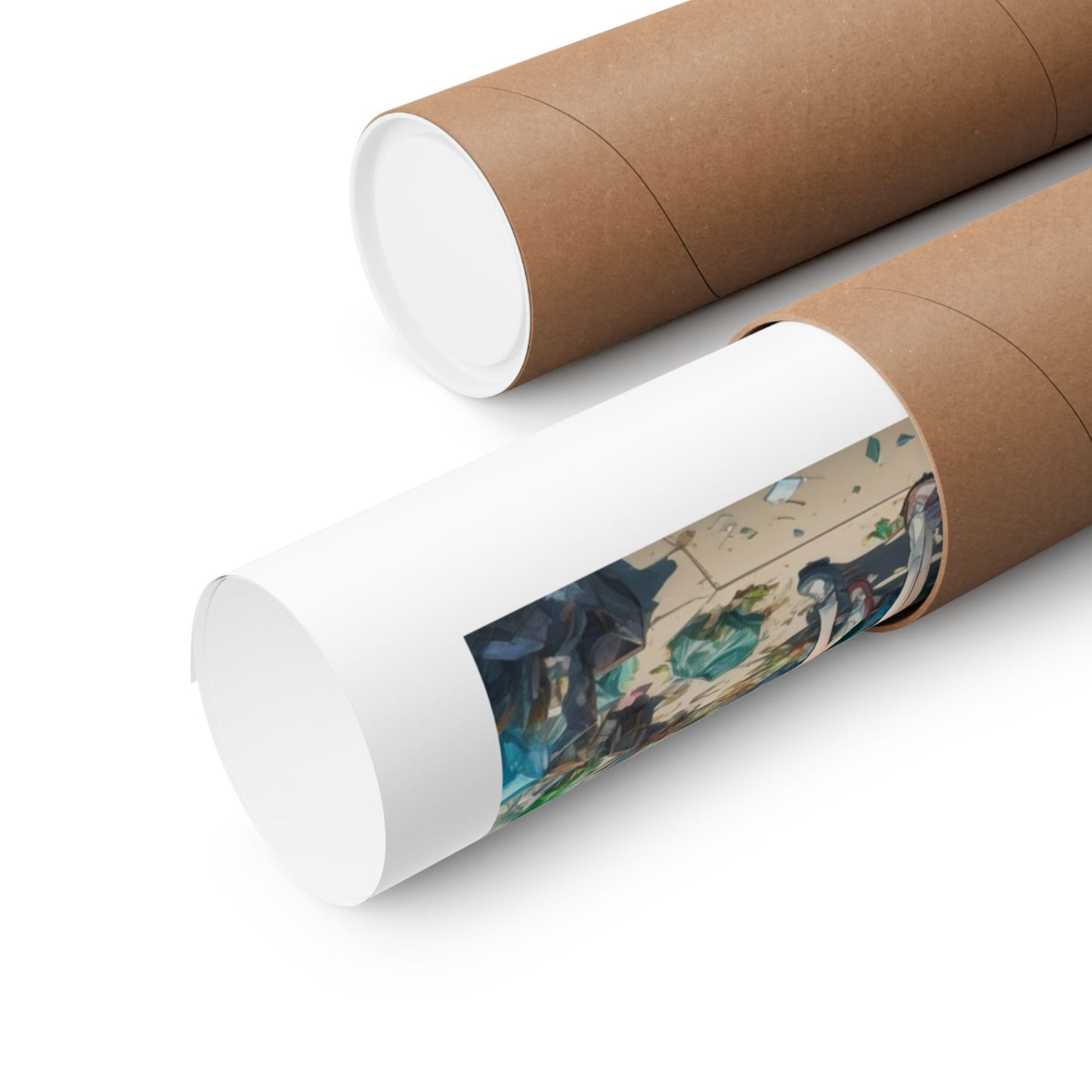 Urban Recycling Anime Friends Green City Wall Poster