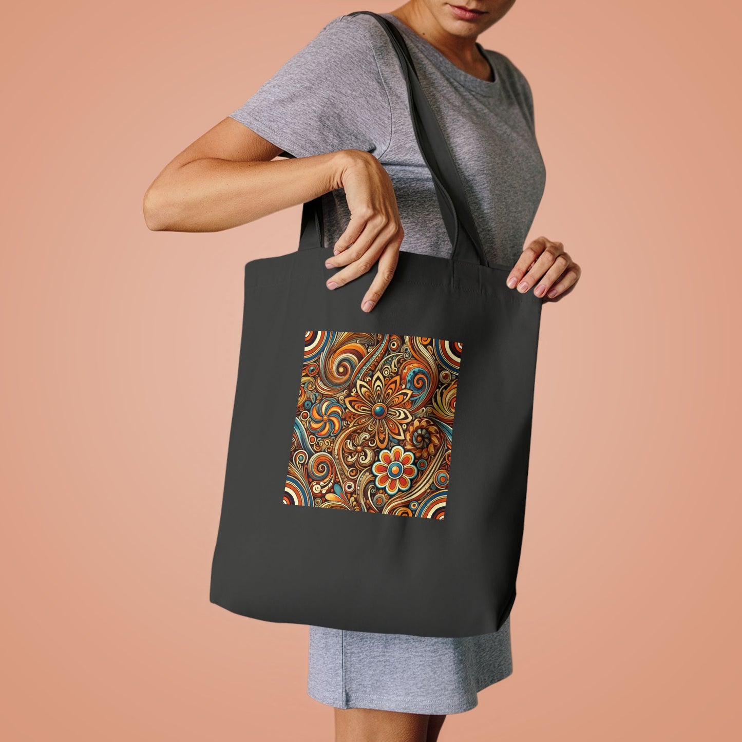 Ornate Abstract Floral Paisley Pattern Tote Bag