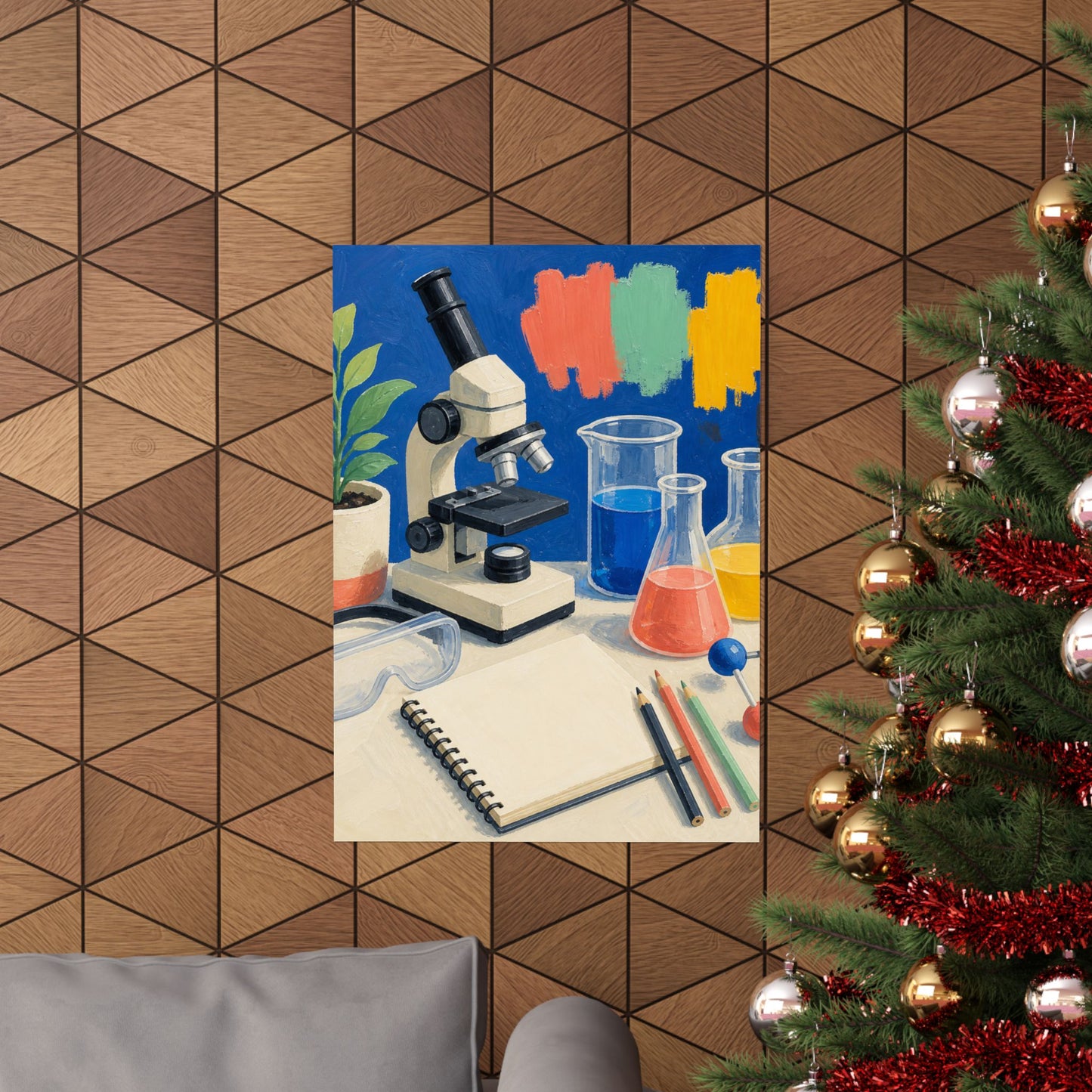Colorful Science Lab Learning Art Poster