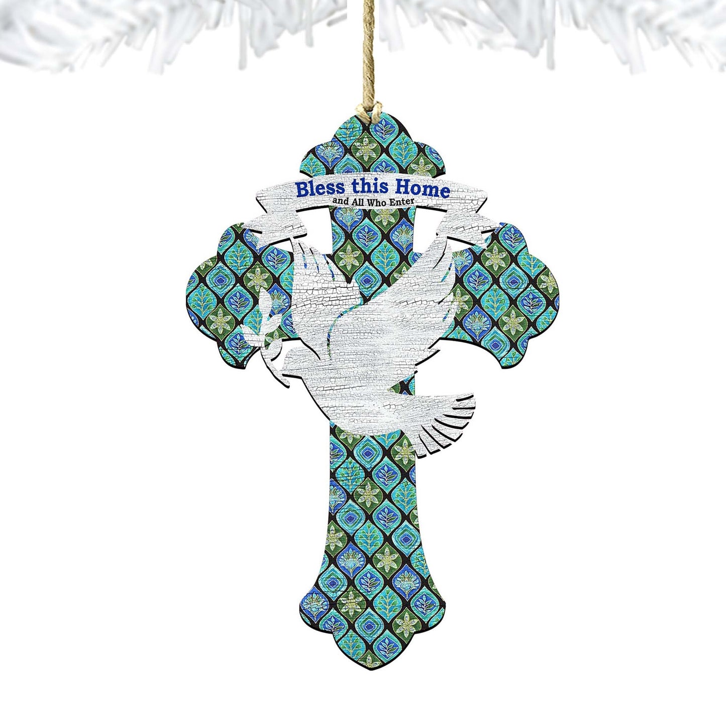 Blessings Cross Wooden Ornaments by G. DeBrekht - Nativity Holiday Decor - 8191163