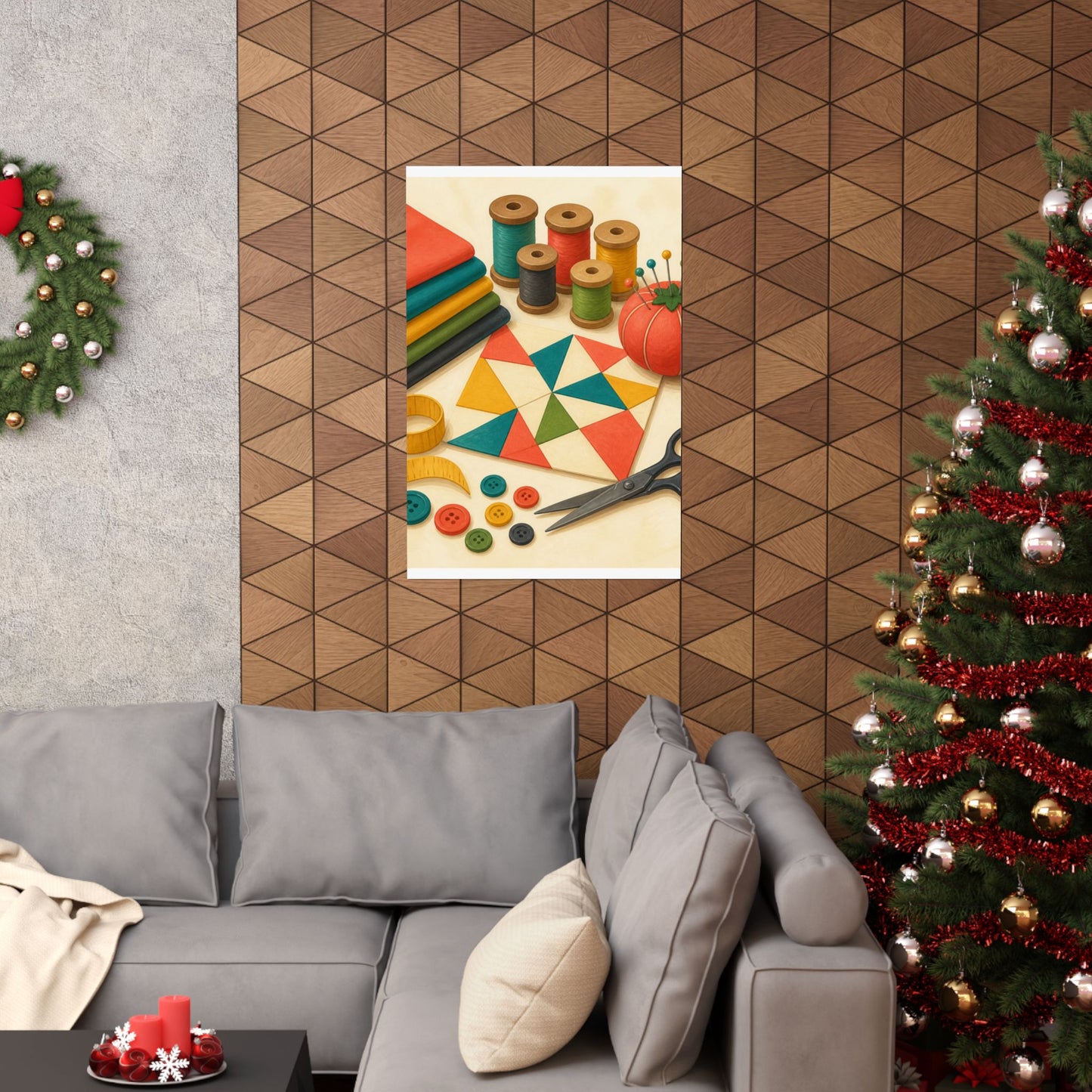 Colorful Sewing and Quilting Hobby Poster