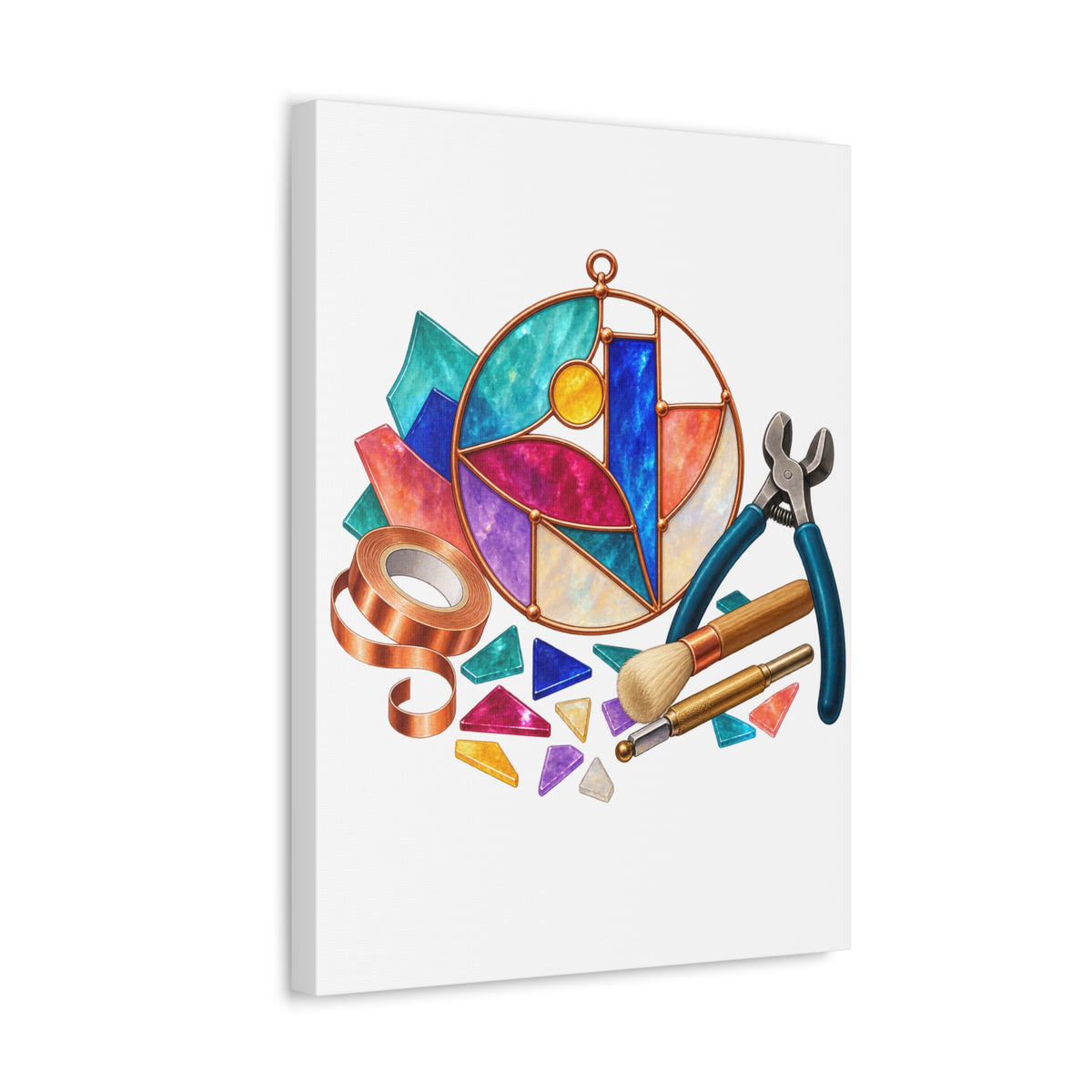Abstract Stained Glass Suncatcher Workshop Canvas