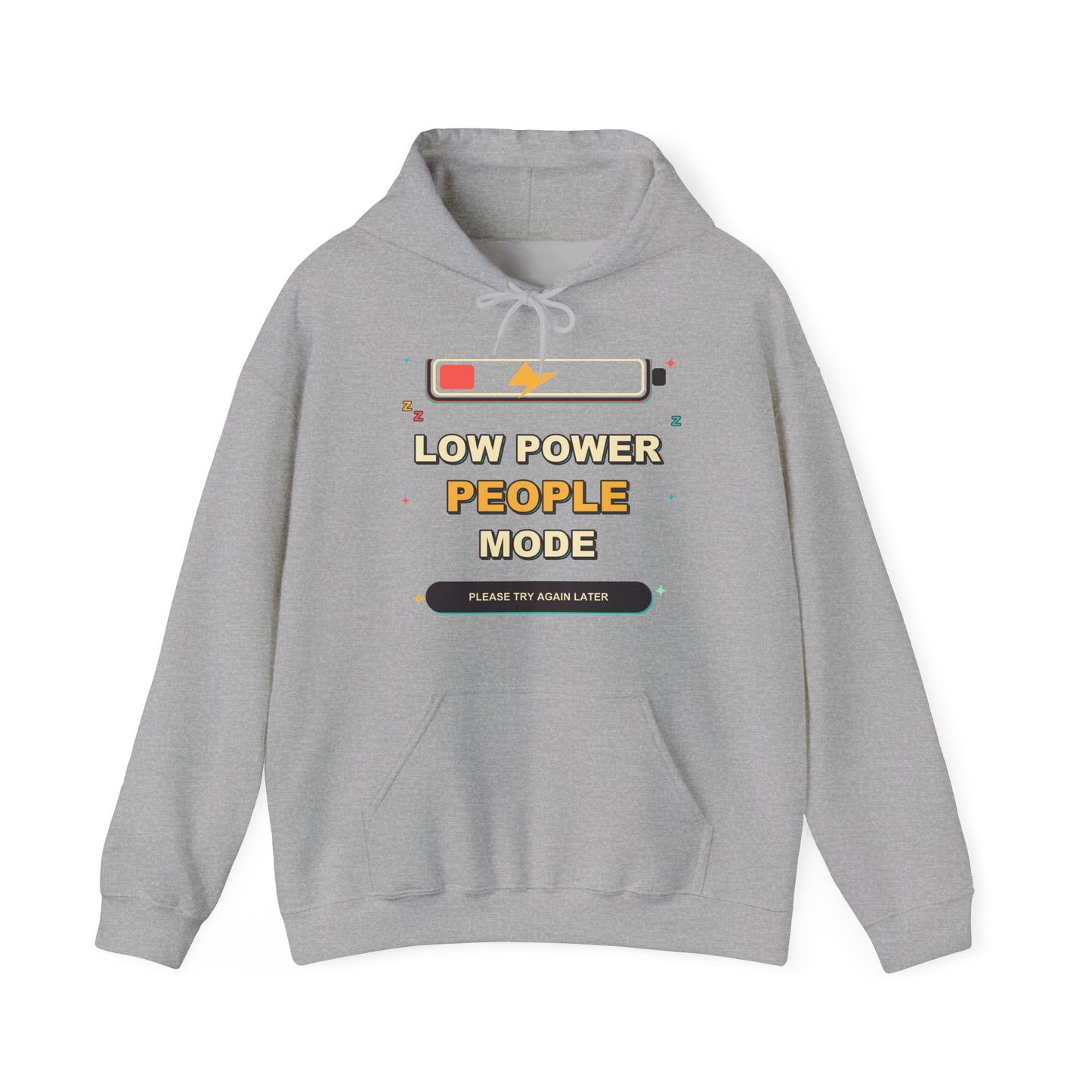 Low Power People Mode Funny Introvert Social Battery Hoodie