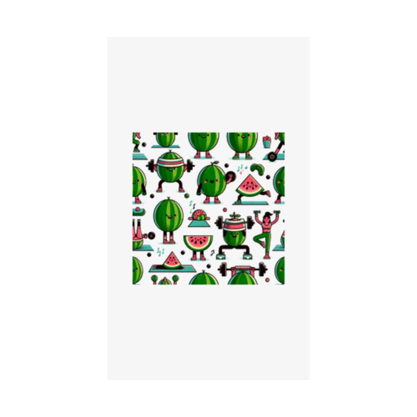 Watermelon Workout Club Cute Food Fitness Wall Art Poster