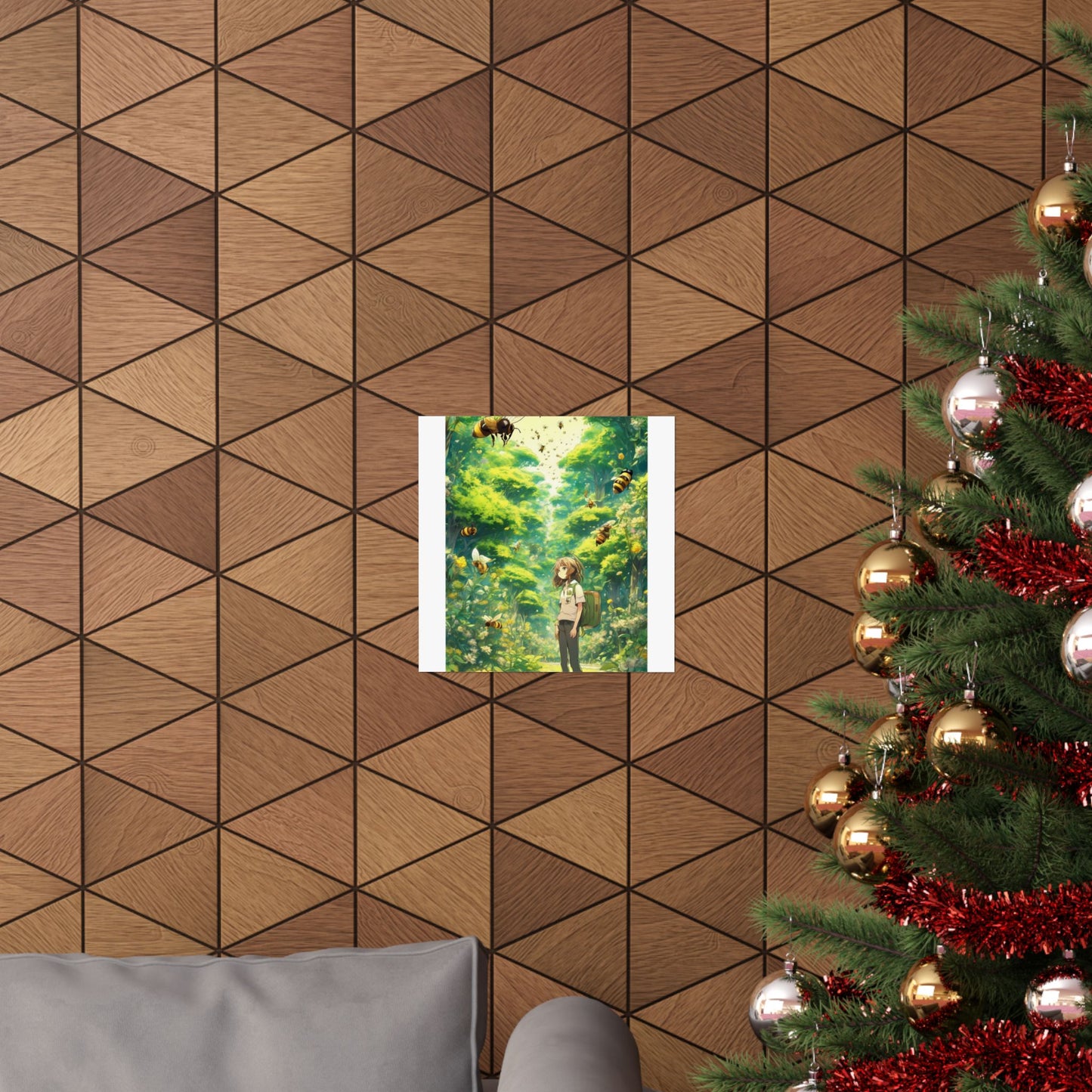 Bee Garden Explorer Anime Nature Art Poster