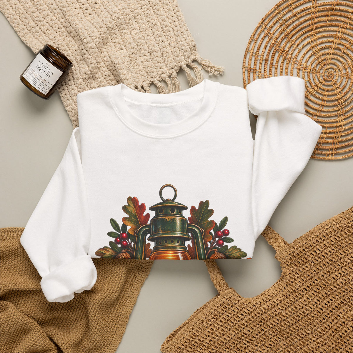 Autumn Oak Lantern and Acorns Sweatshirt