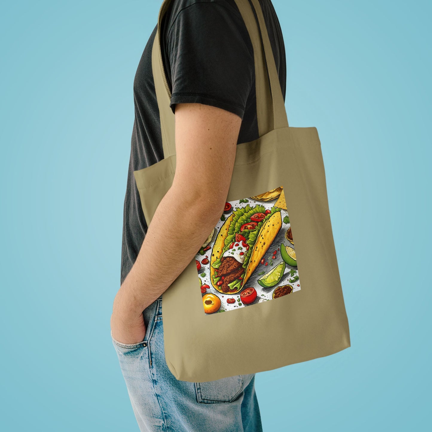 Bold Taco Illustration Foodie Gift Art Tote Bag