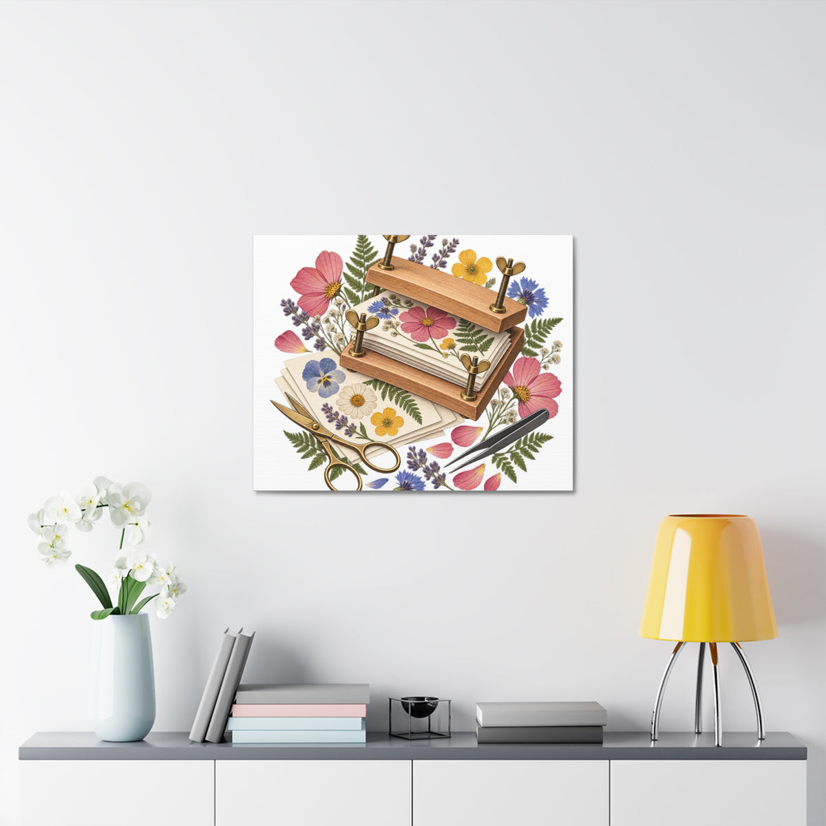 Botanical Flower Press Workshop Canvas