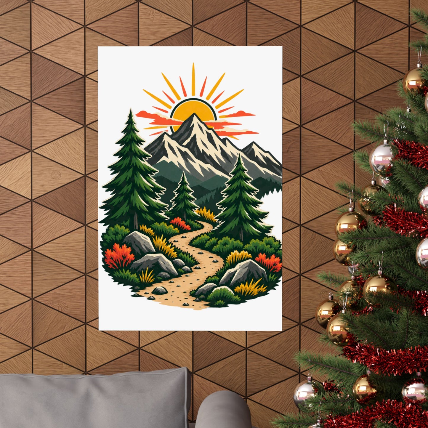 Sunrise Mountain Trail Outdoor Adventure Poster