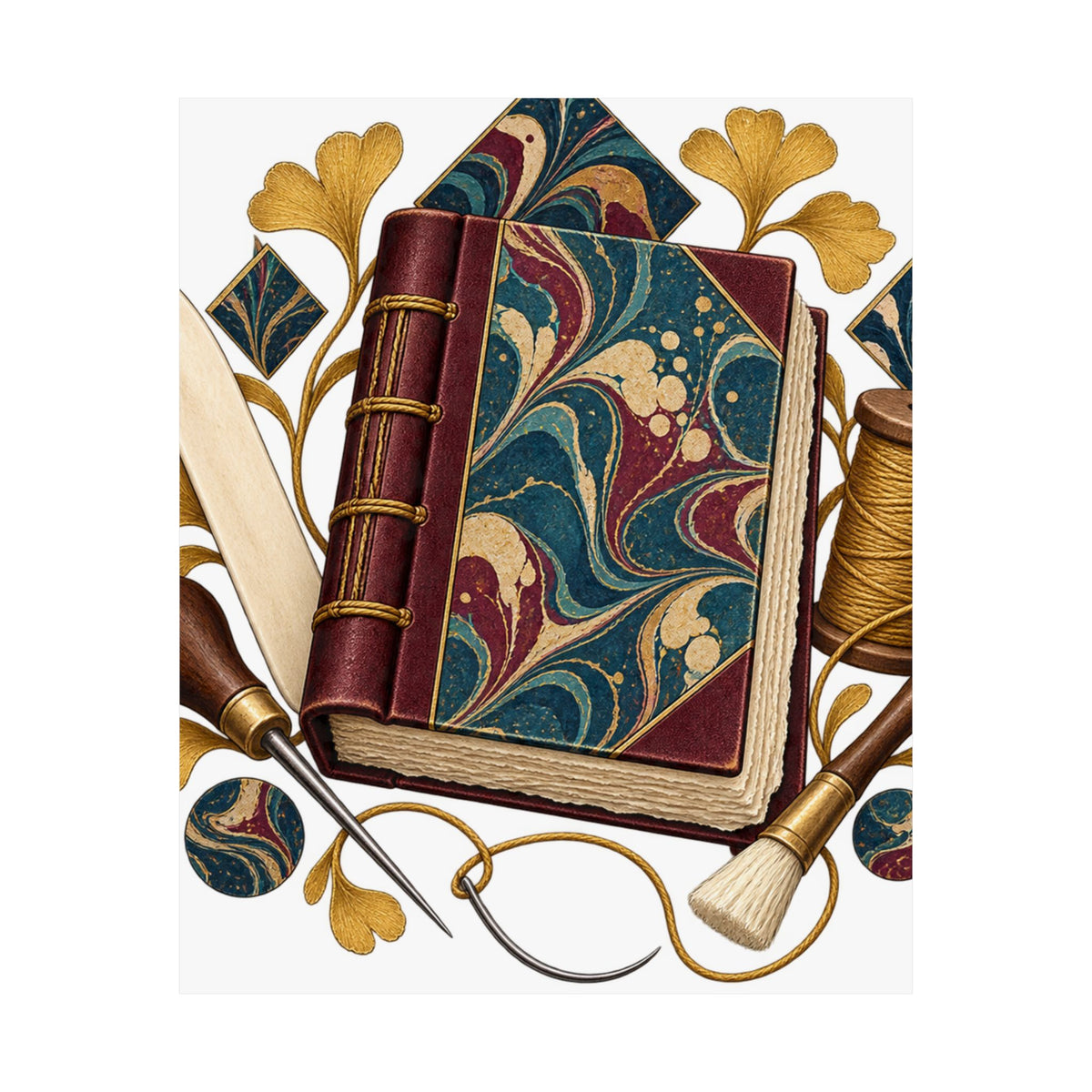 Traditional Marbled Bookbinding Workshop Poster