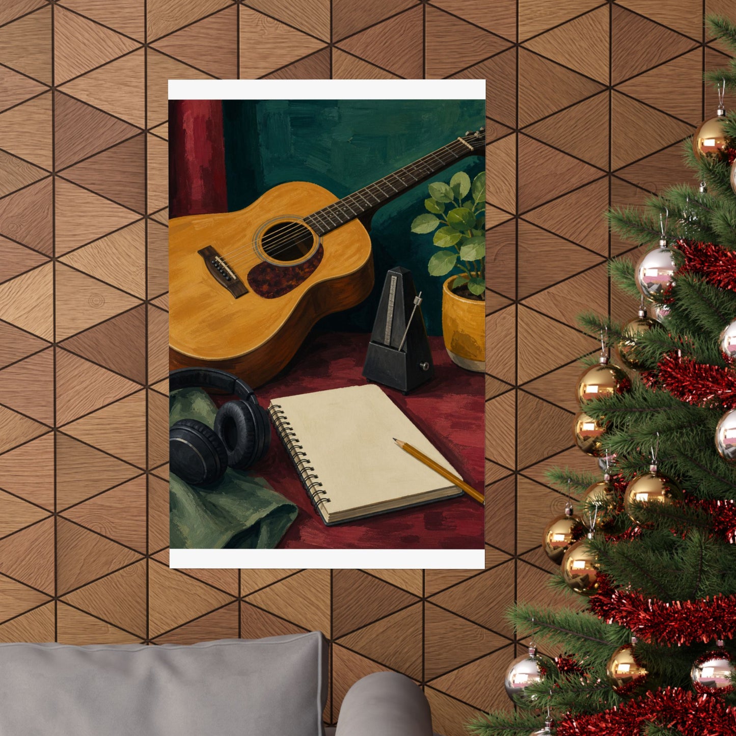 Cozy Acoustic Music Practice Art Poster