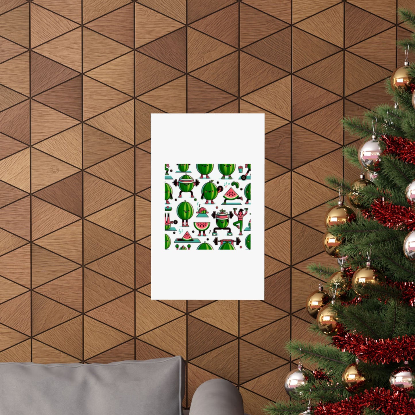 Watermelon Workout Club Cute Food Fitness Wall Art Poster