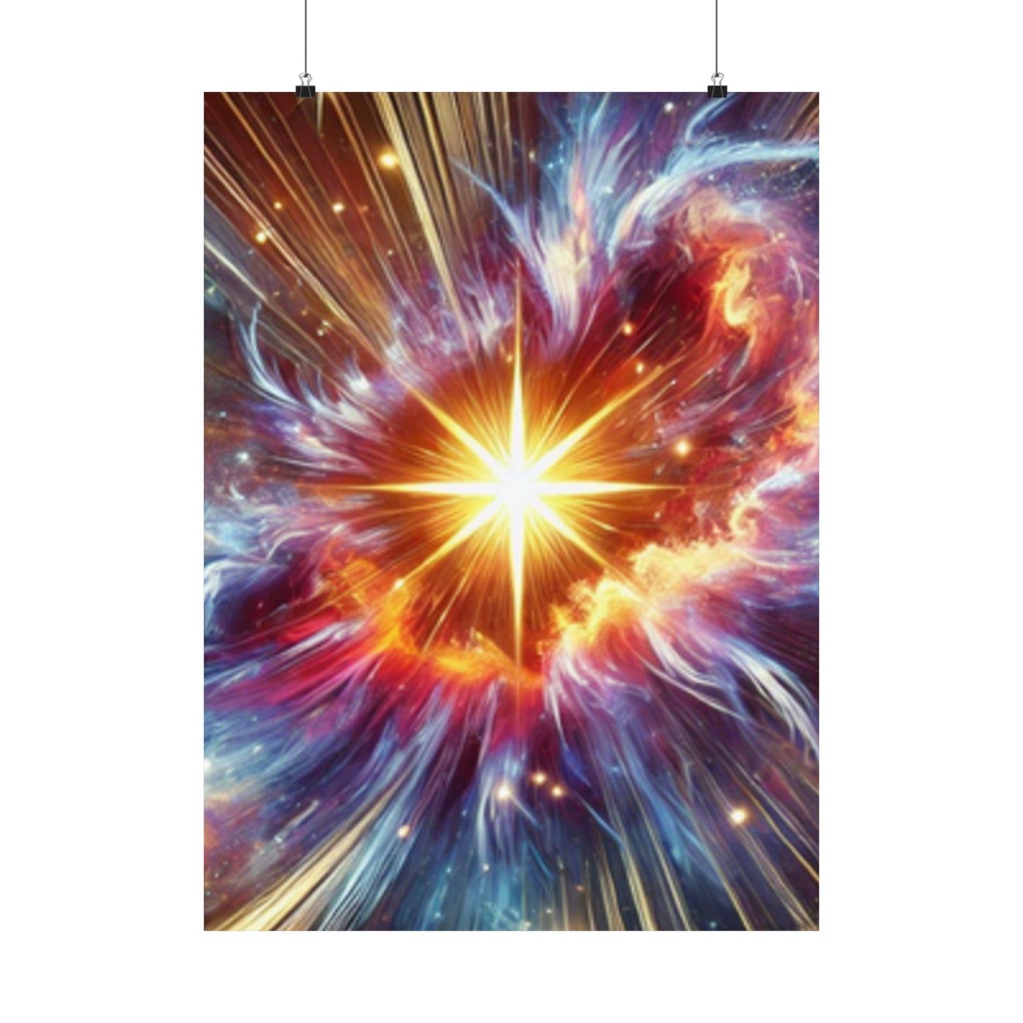 Cosmic Starburst Energy Abstract Space Poster Wall Art Decor