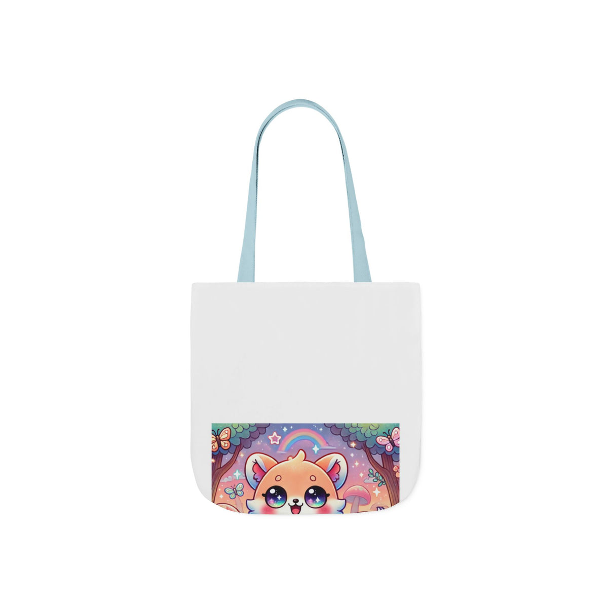 Pastel Woodland Fox Mushroom Kawaii Canvas Tote Bag