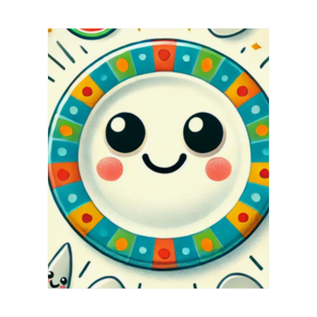 Happy Little Kitchen Club Kawaii Food Poster Kitchen Wall Art Decor