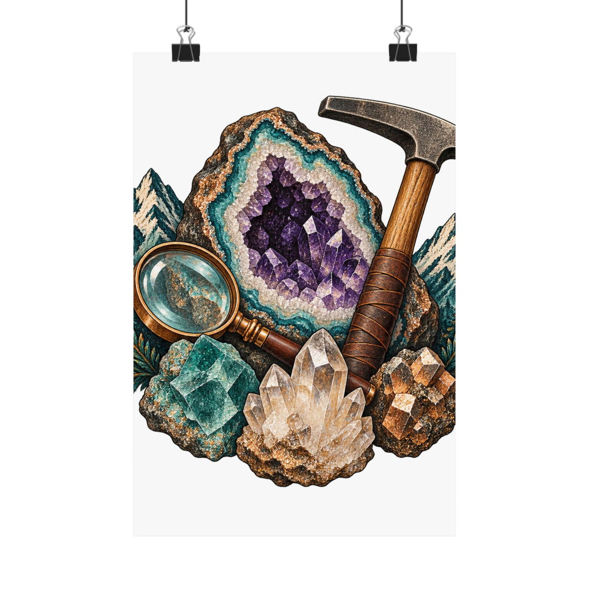 Vintage Geode and Rockhounding Field Kit Poster