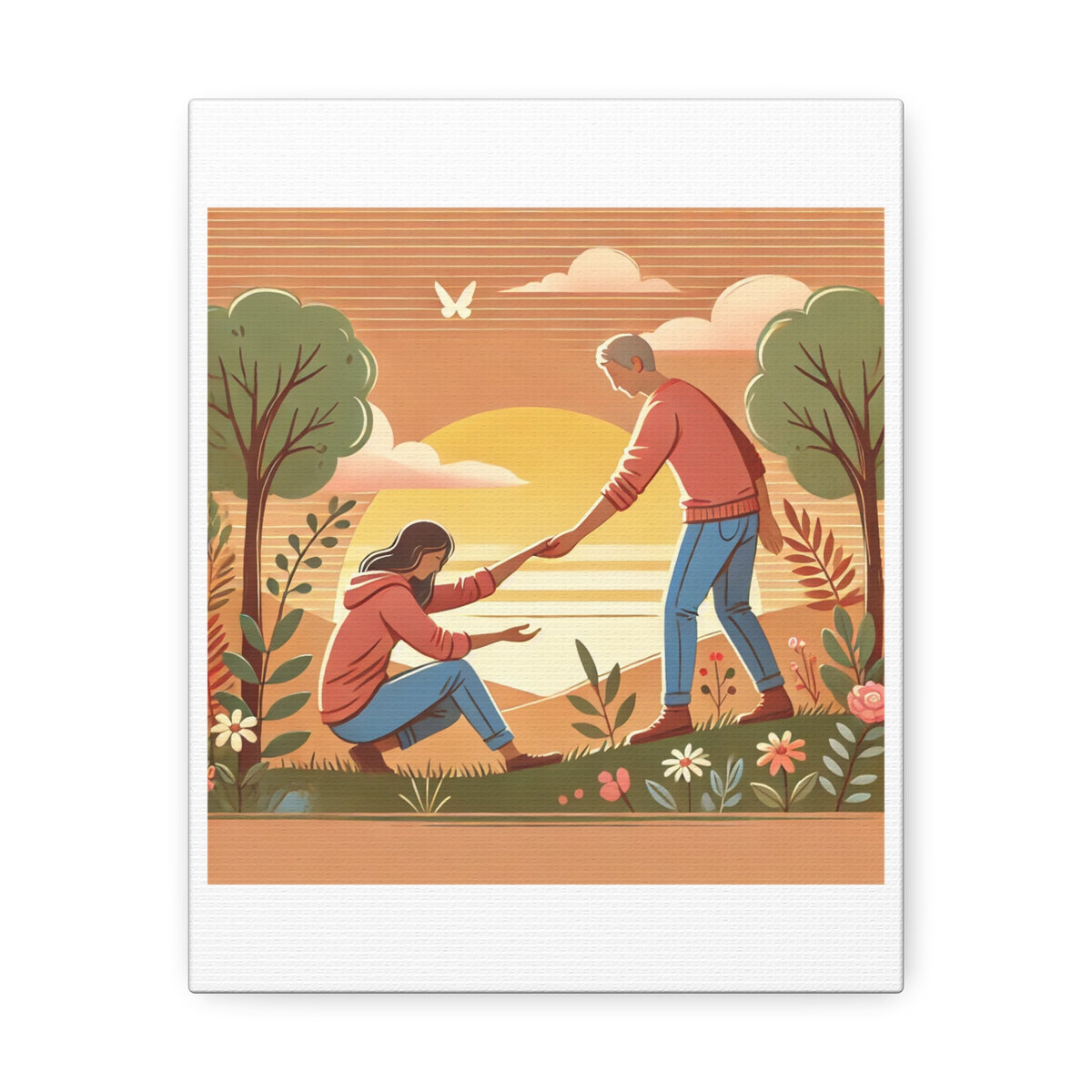 Helping Hands Sunset Garden Canvas Wall Art