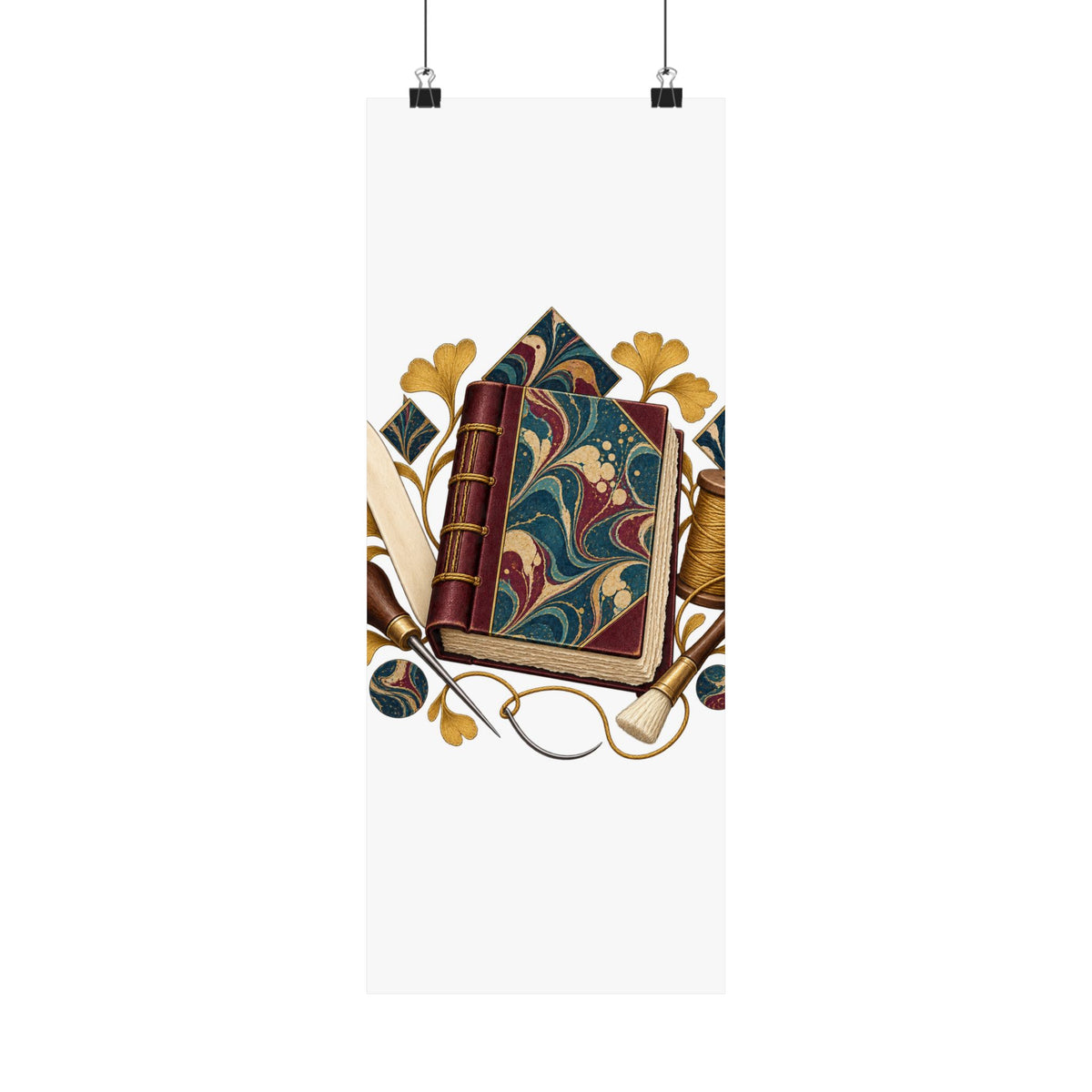 Traditional Marbled Bookbinding Workshop Poster