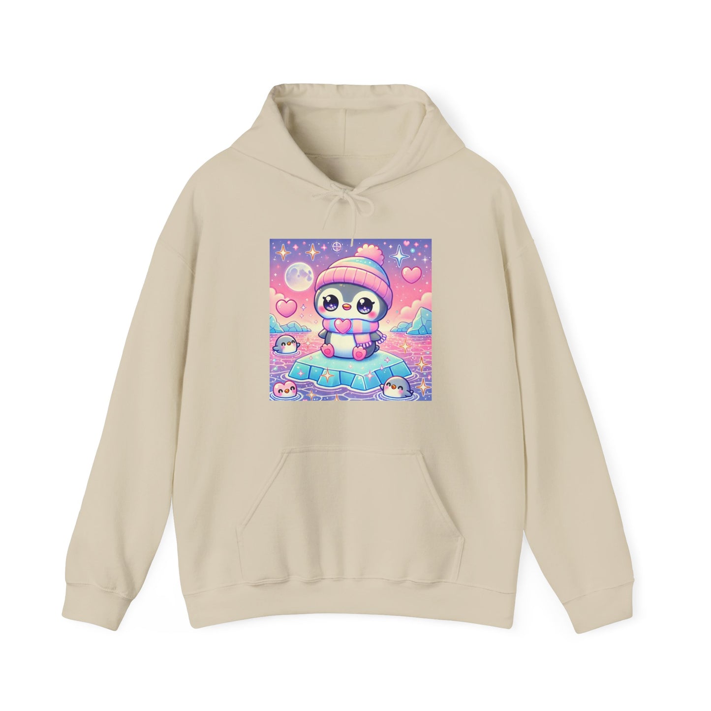Cute Winter Penguin Ice Floe Kawaii Art Hoodie