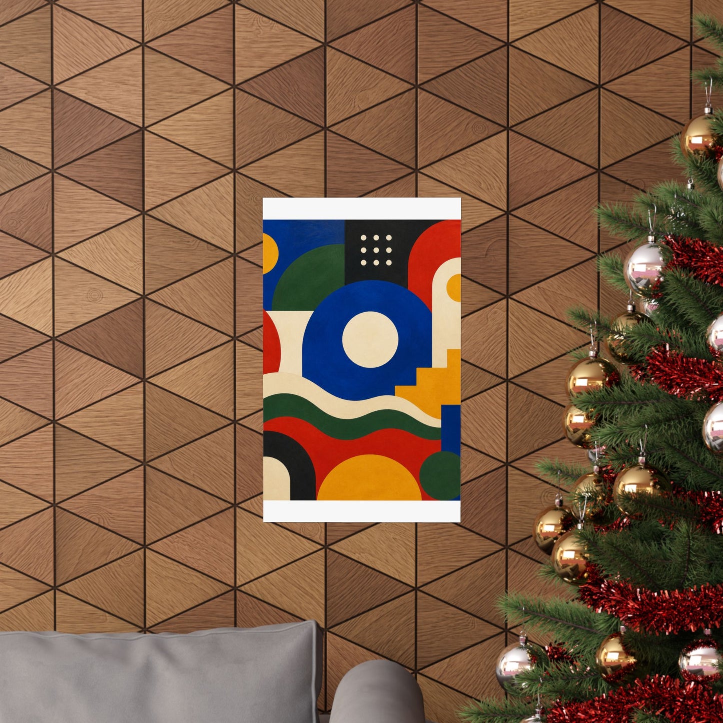 Bold Geometric Balance Abstract Art Poster