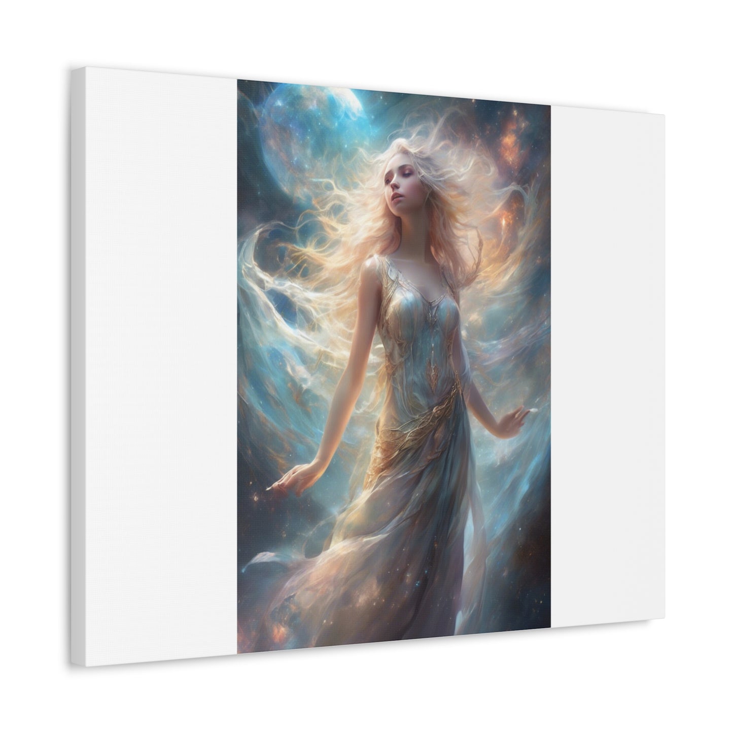 Moonlit Celestial Maiden Fantasy Portrait Canvas