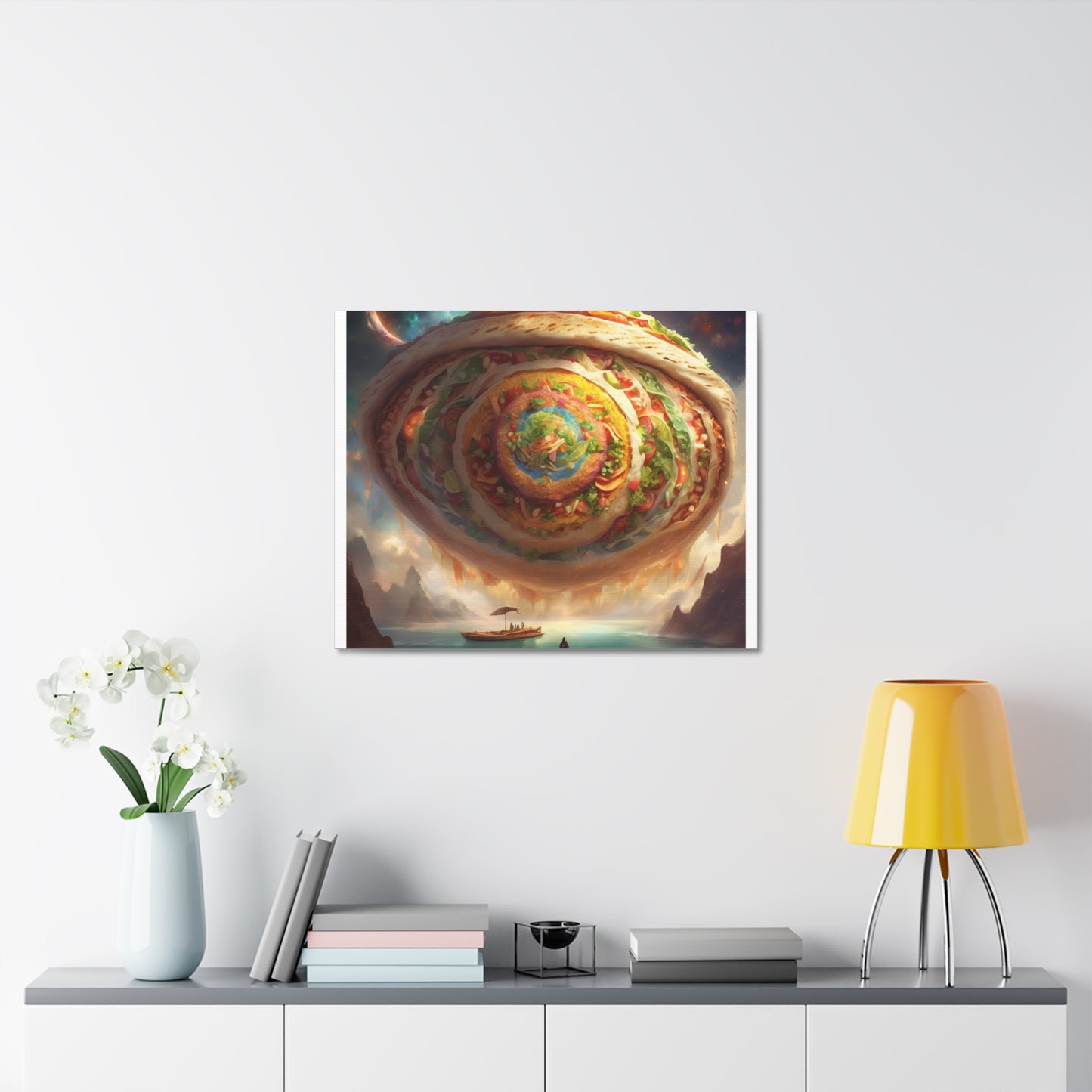 Cosmic Taco Portal Surreal Food Fantasy Art Canvas