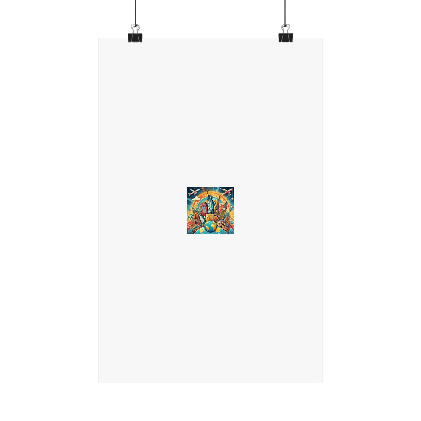 Global Landmark Adventure Collage Colorful Travel Poster