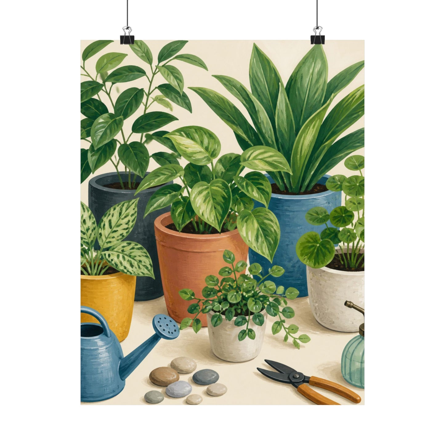 Calm Indoor Houseplant Collection Art Poster