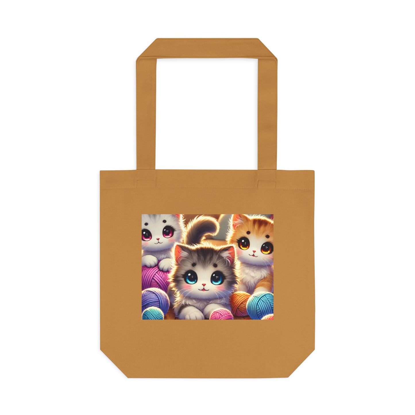 Cozy Yarn Kittens Cute Cat Lover Knitting Tote Bag for Crafters