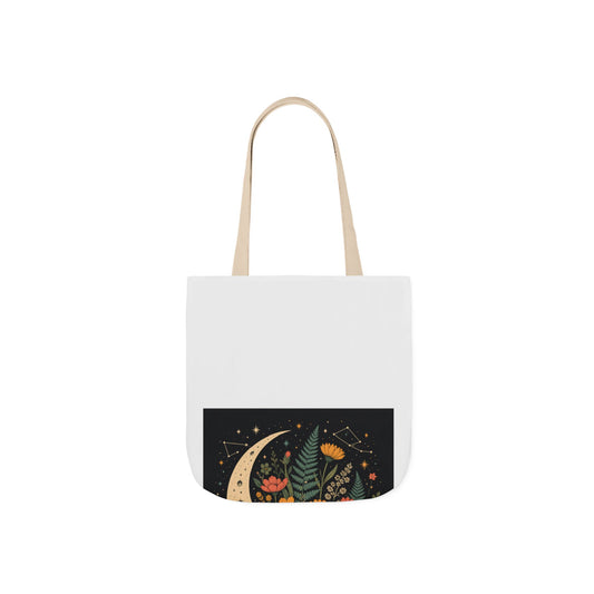 Celestial Wildflower Crescent Moon Botanical Tote Bag