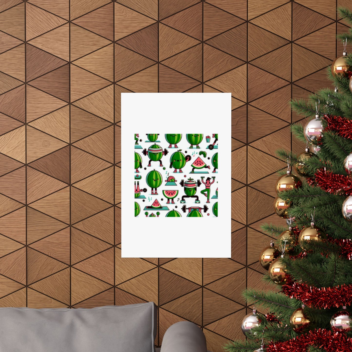 Watermelon Workout Club Cute Food Fitness Wall Art Poster
