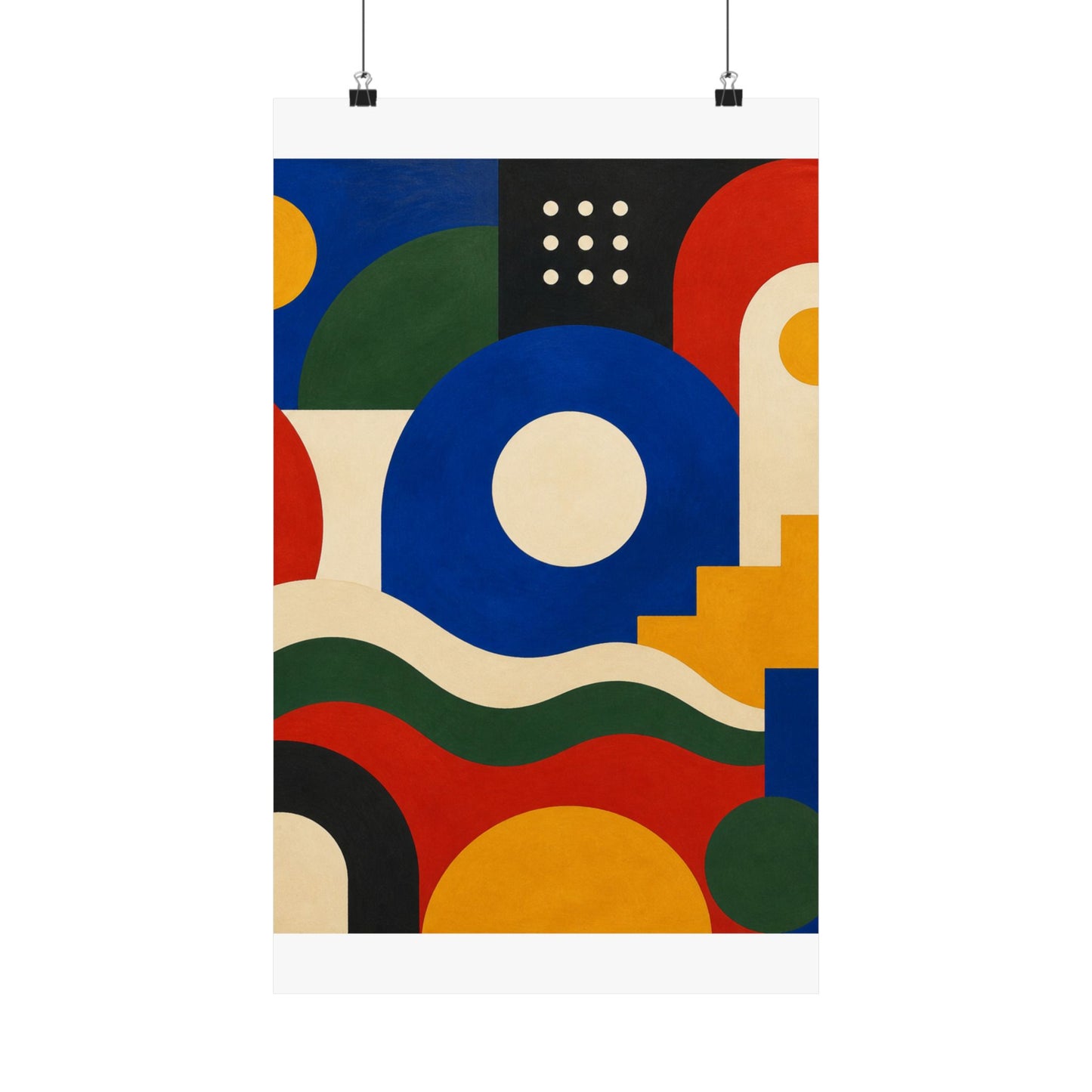 Bold Geometric Balance Abstract Art Poster