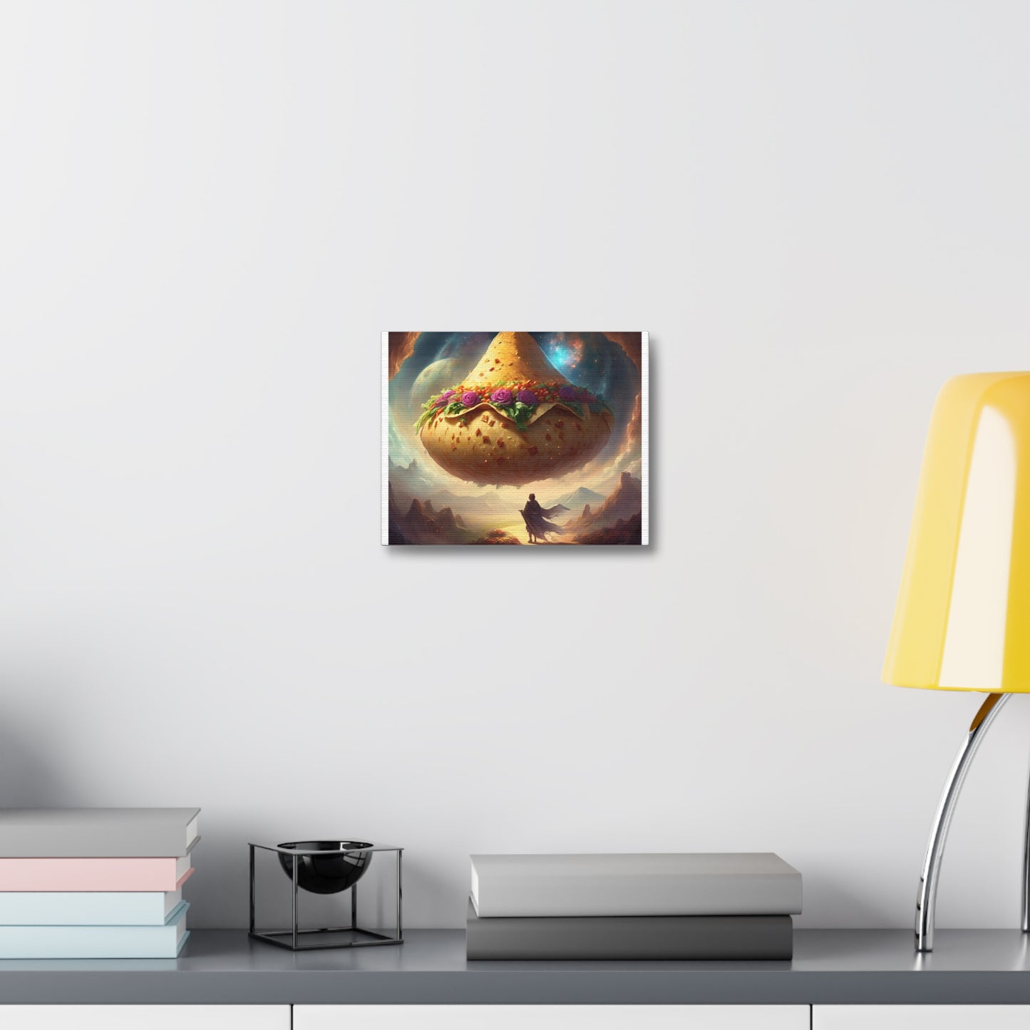 Cosmic Taco Planetoid Surreal Food Fantasy Art Canvas