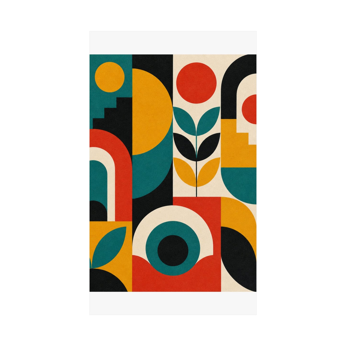 Mid Century Arches Botanical Geometric Abstract Poster