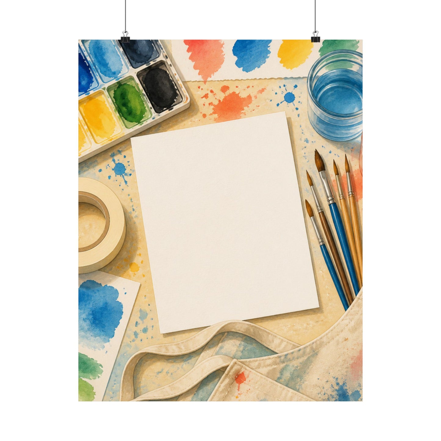Bright Watercolor Painting Hobby Art Poster