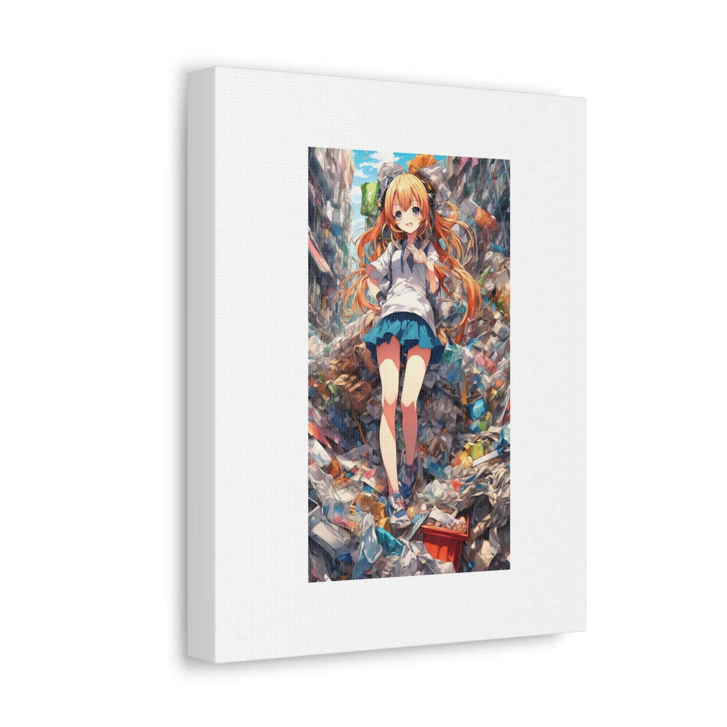 Recycling Rescue Anime Heroine Eco Street Art Canvas