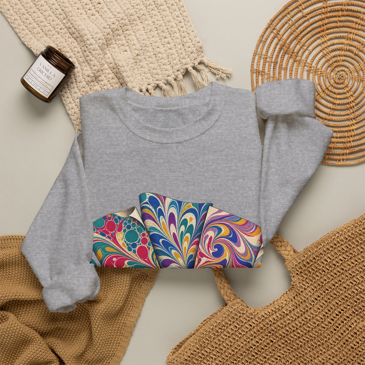 Colorful Paper Marbling Workshop Sweatshirt