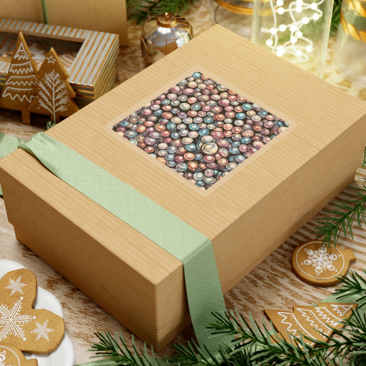 Pearl Bubble Pattern Abstract Gift Art Sticker