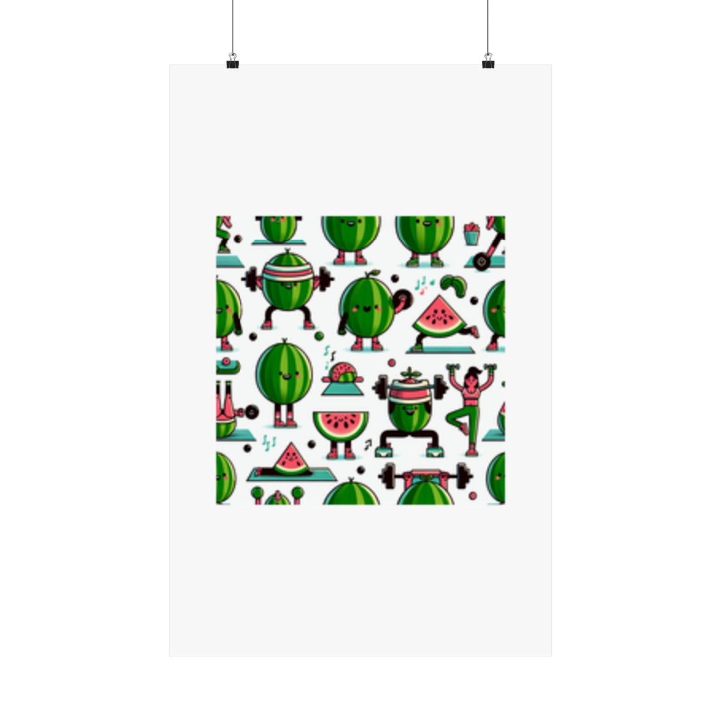 Watermelon Workout Club Cute Food Fitness Wall Art Poster