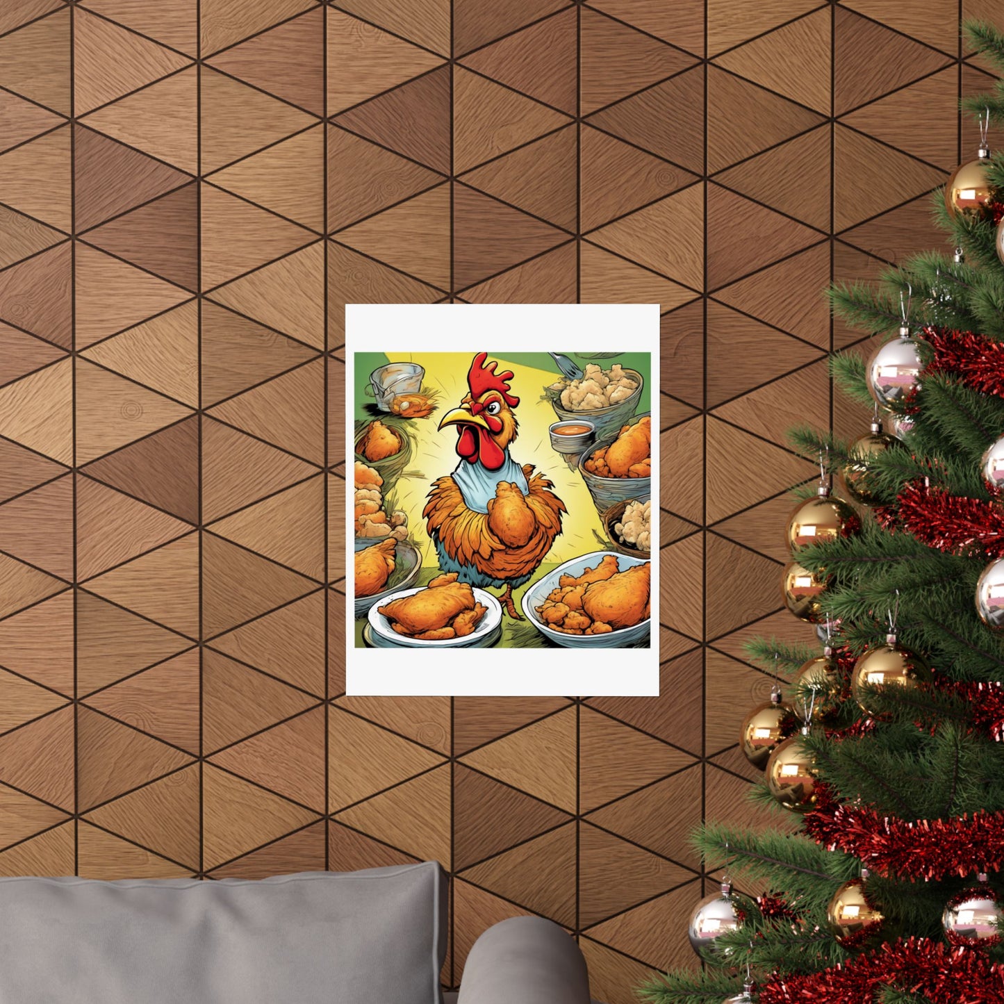 Funny Chicken Fried Food Comfort Food Art Poster