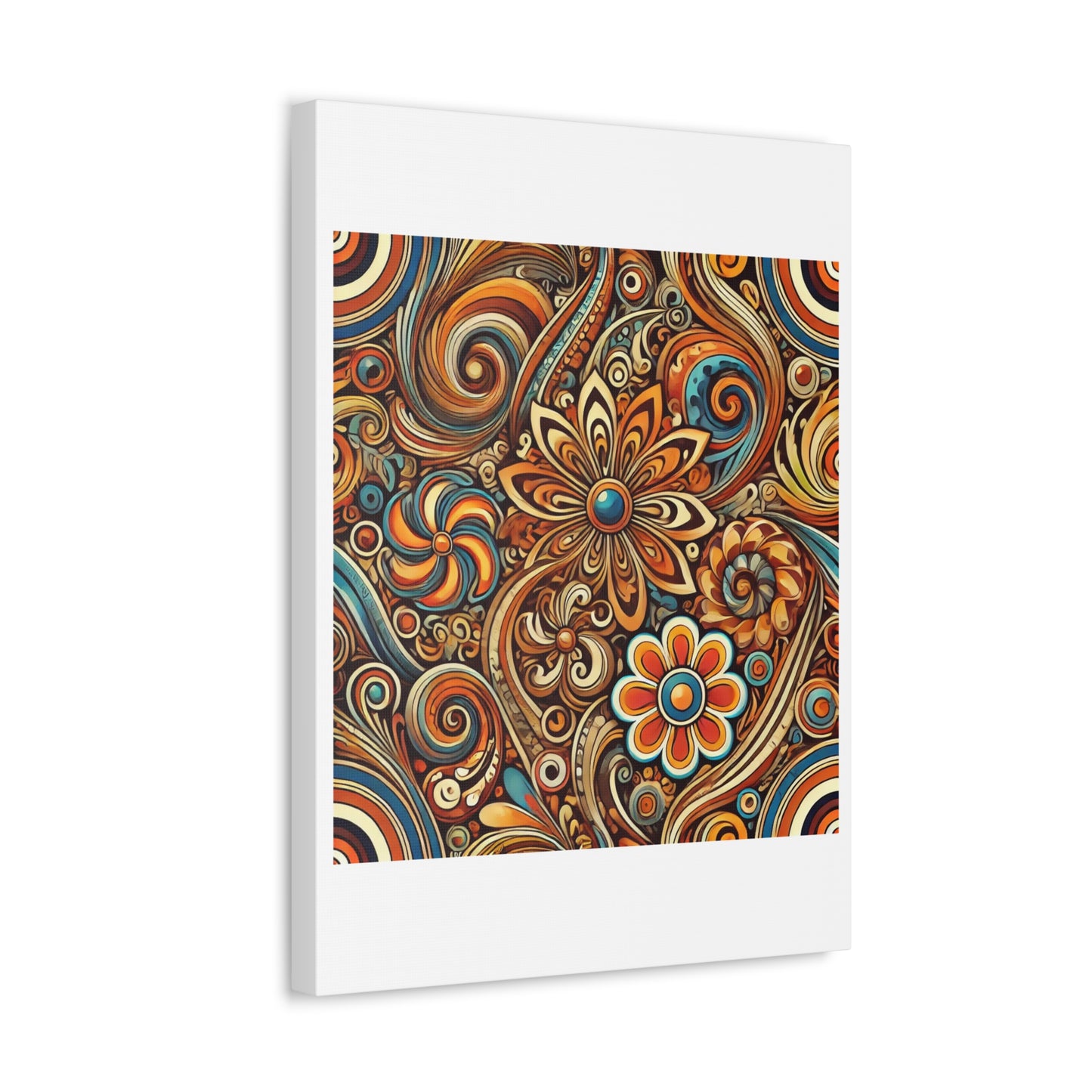 Ornate Abstract Floral Paisley Pattern Canvas