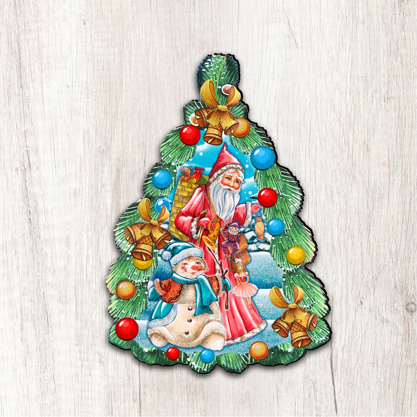 Christmas Arrival Christmas Door Decor by G. DeBrekht - Christmas Santa Snowman Decor - 8114020H