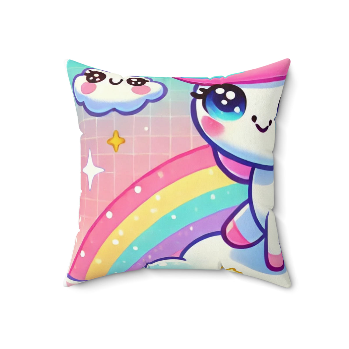 Pastel Rainbow Unicorn Cloud Kawaii Decorative Pillow