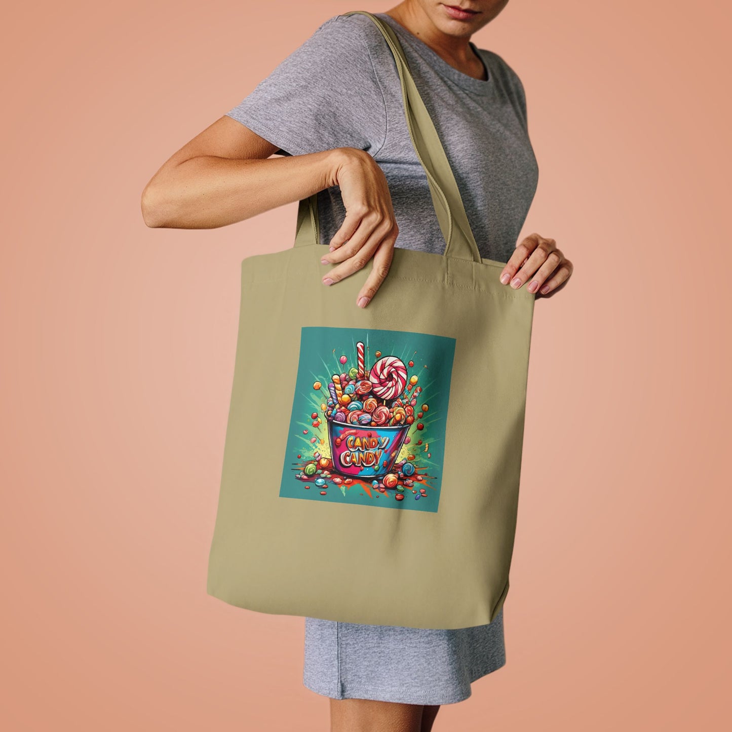 Holiday Candy Bucket Sweets Gift Art Tote Bag