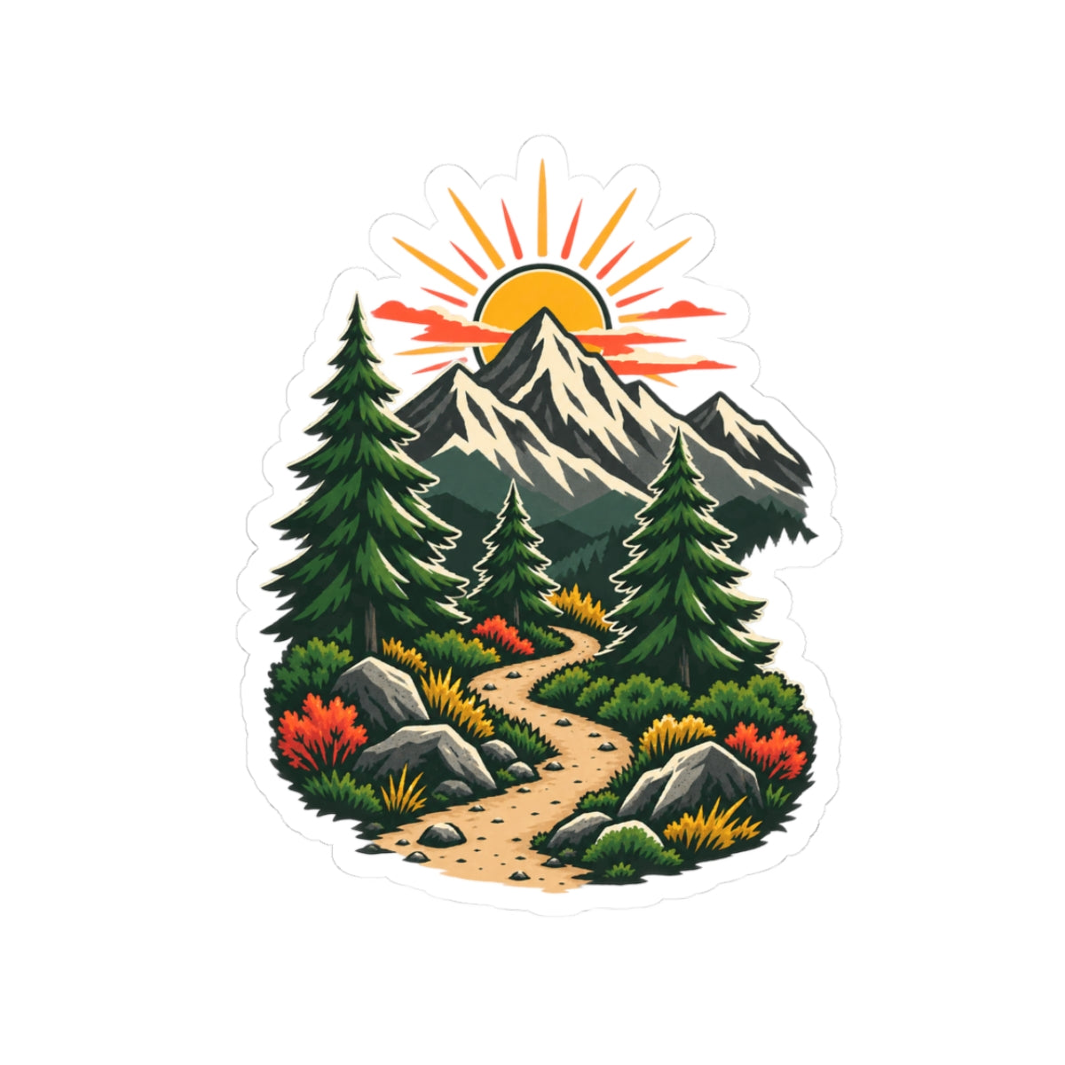Sunrise Mountain Trail Outdoor Adventure Sticker