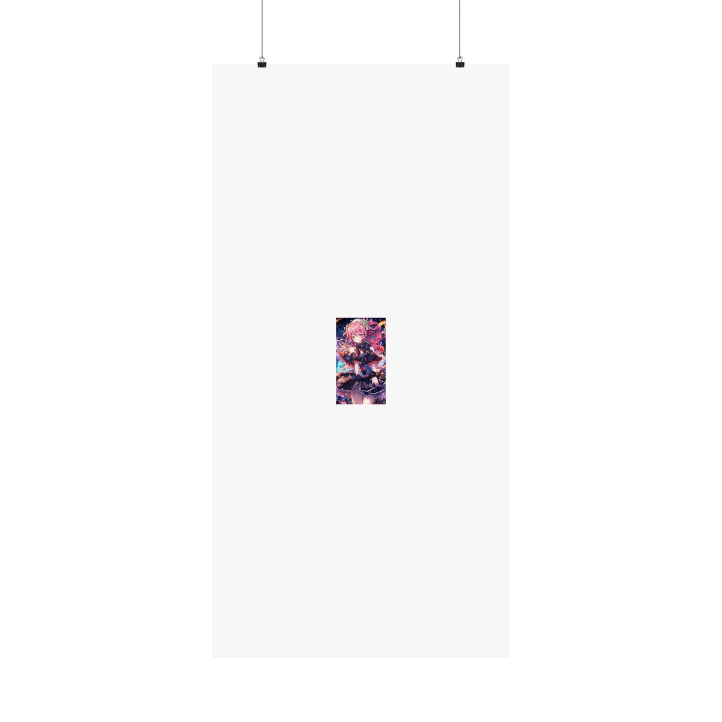 Pink Haired Fantasy Heroine Anime Portrait Poster Art
