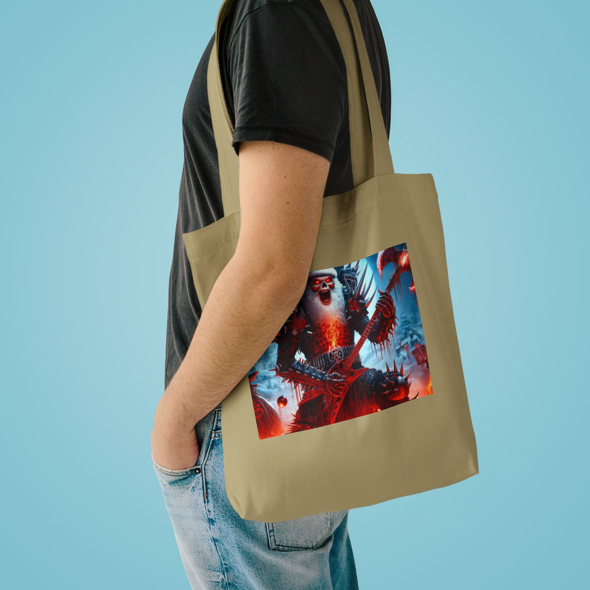 Heavy Metal Santa Holiday Concert Holiday Tote Bag