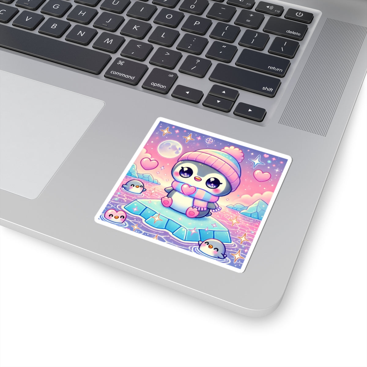 Cute Winter Penguin Ice Floe Kawaii Art Sticker
