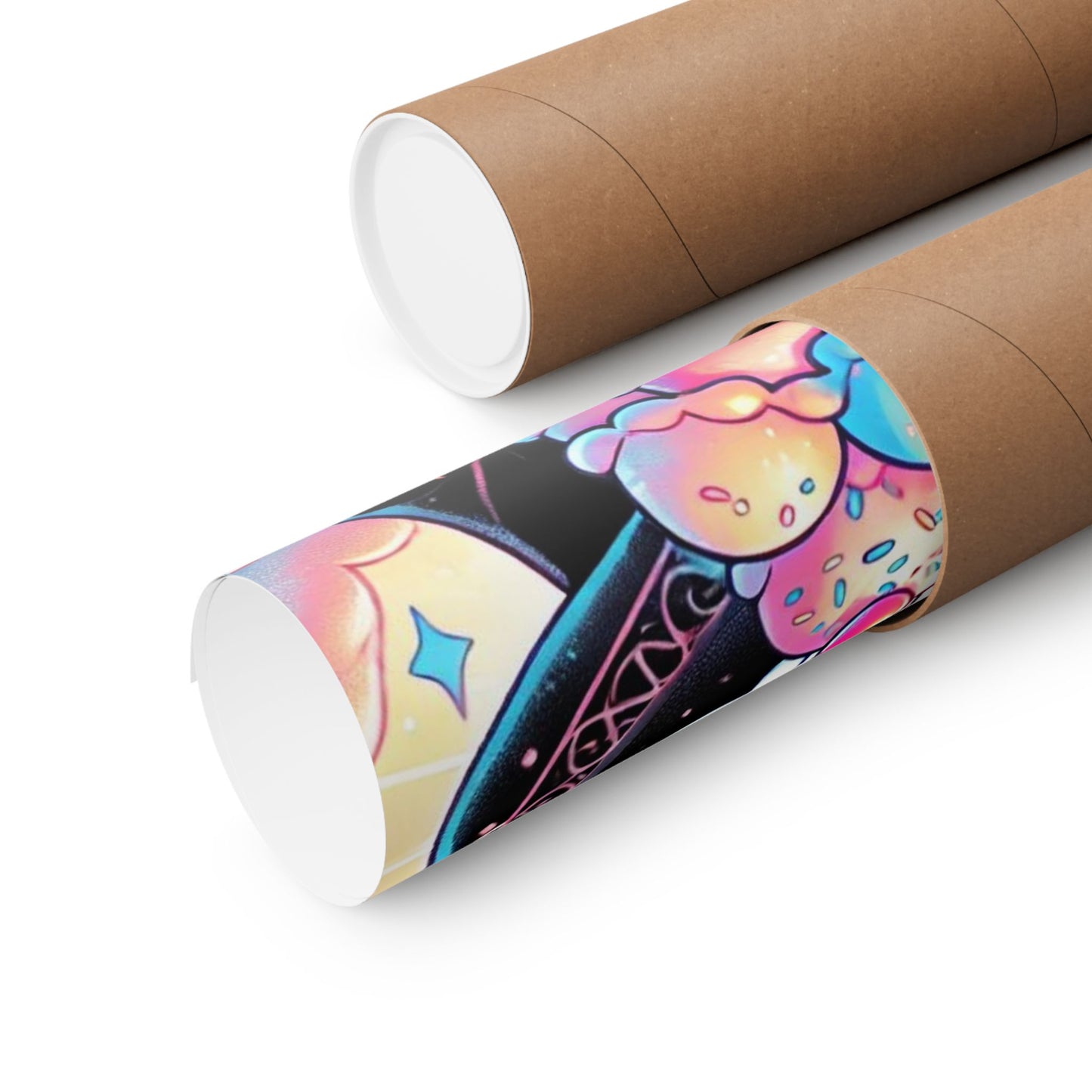 Cute Grim Reaper Ice Cream Pastel Novelty Poster